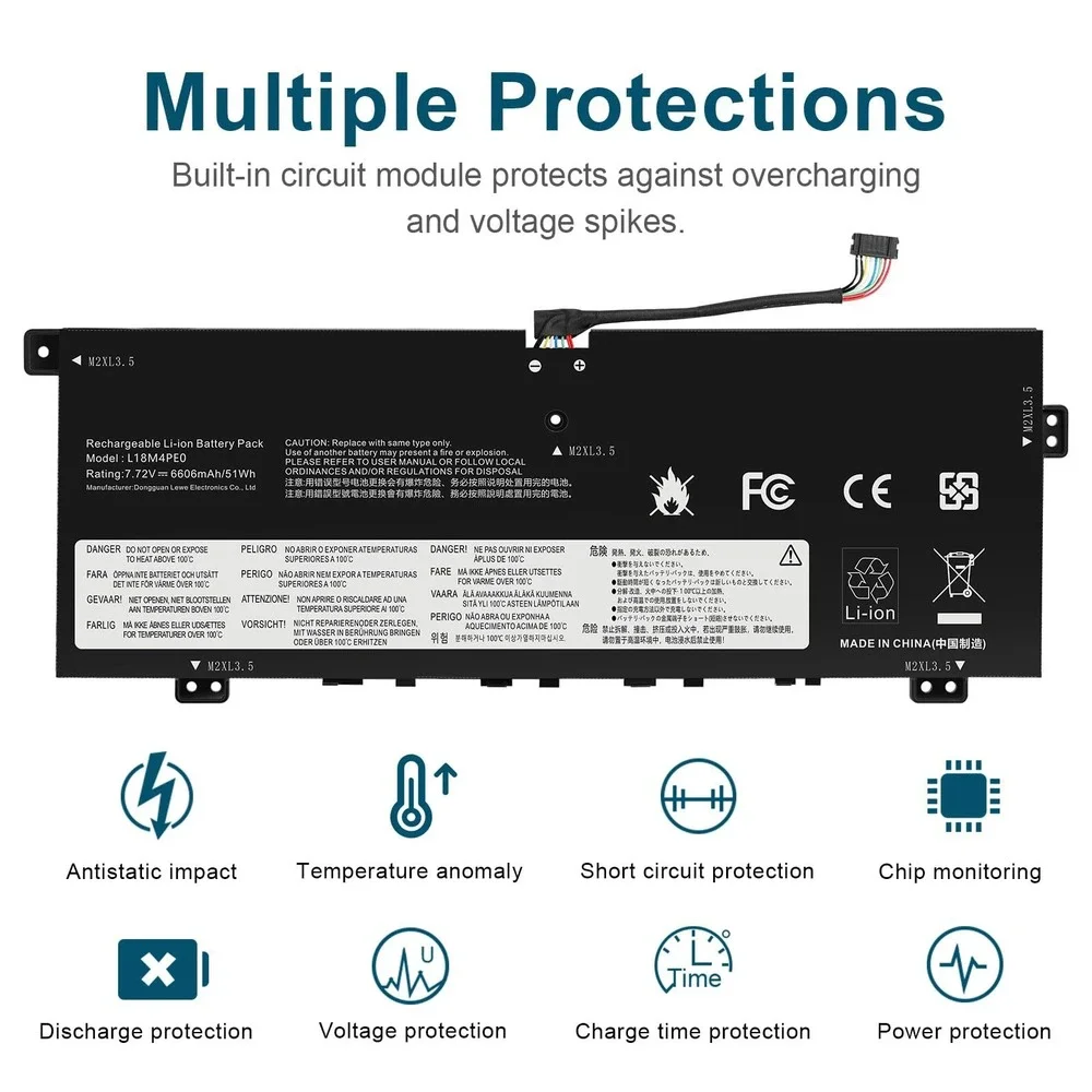 L18M4PE0 Battery for Lenovo Yoga C740-14 IML 7.72V 6606mAh 51Wh Li-ion New